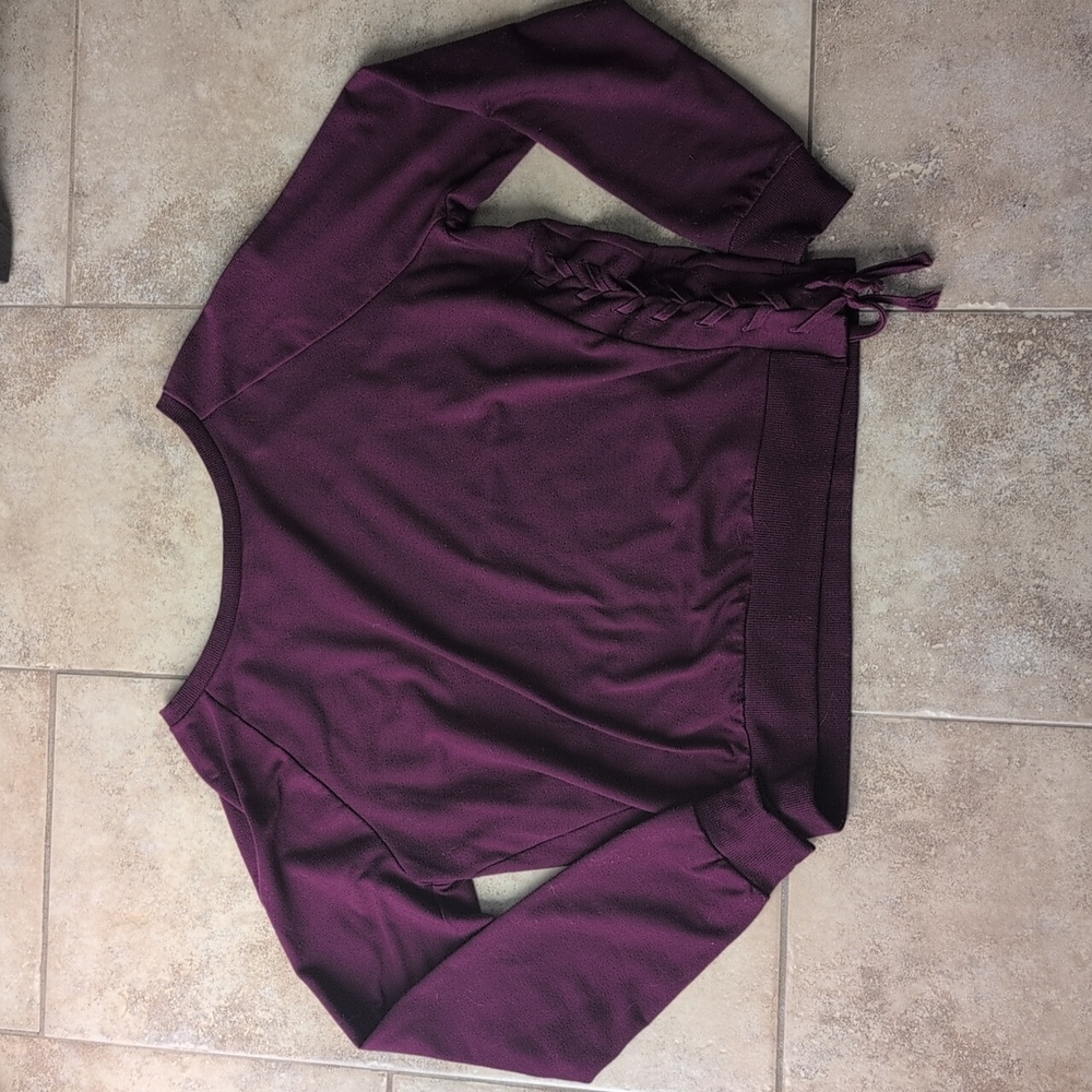 La Senza Purple Sweater With Laced Up Accent